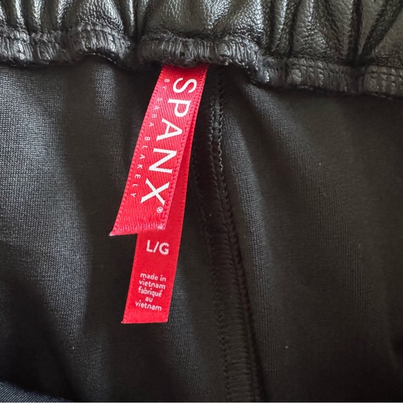 SPANX Black Faux Leather Joggers - Picture 11 of 14